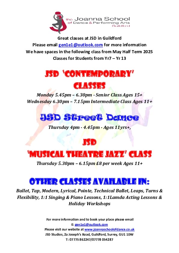 Jsd class leaflets 2025