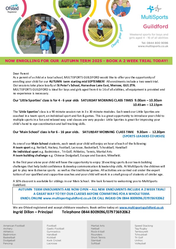 Register drop autumn term 2025